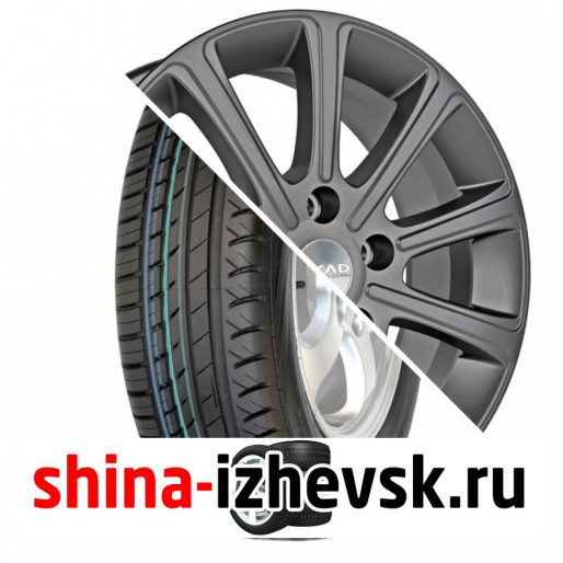 Колесо в сборе Viatti Strada (V-130) 205/55 R16 V 91 + СКАД Милан 6.5xR16 5×114.3 ET45 DIA60.1 Черно-серый цвет с перламутровыми оттенками в Ижевске